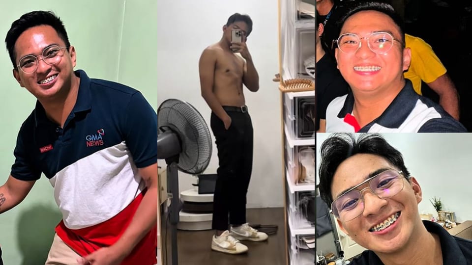 From left to right: Nico Waje at 82kg, at his current 70 kg, and his before and after selfies.